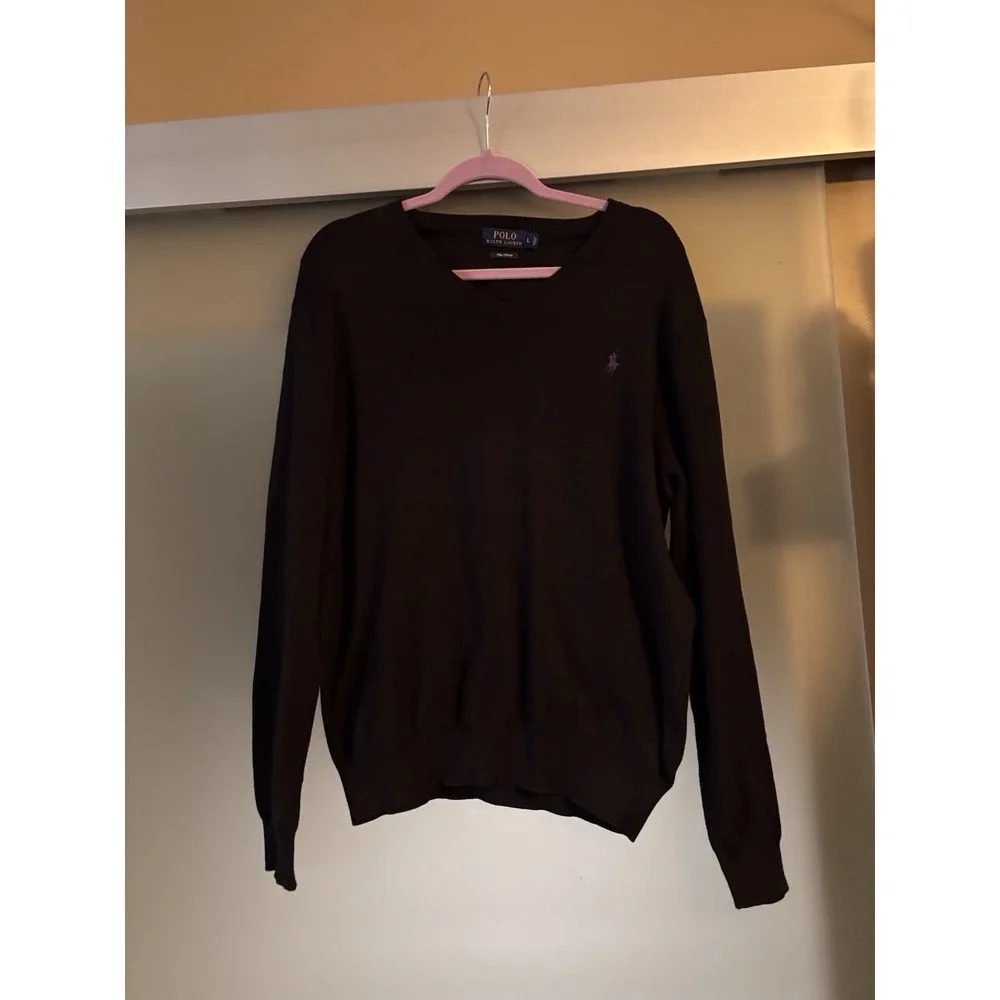 Polo Ralph Lauren Pima Cotton‎ Mens Size L Black Sweater